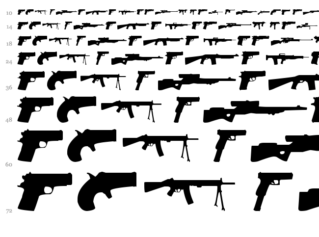 Guns font waterfall